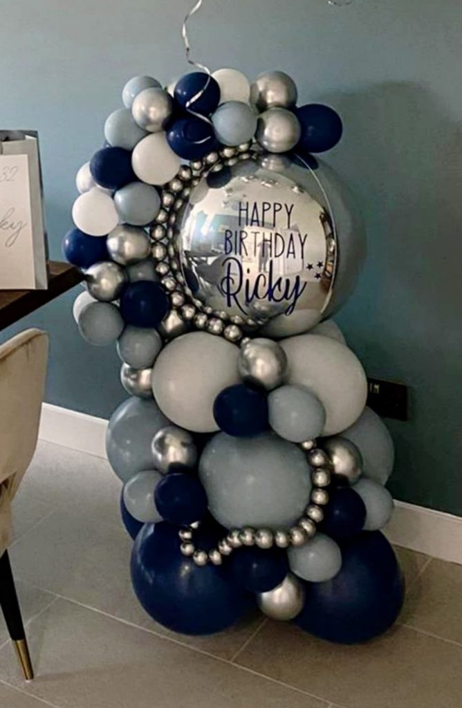 Bouquet di Palloncini Giganti - Numero 1 Blu - 90x140cm - Sparklers Club